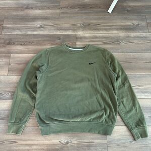 Nike Men's Olive Green Vintage Crewneck Sweater